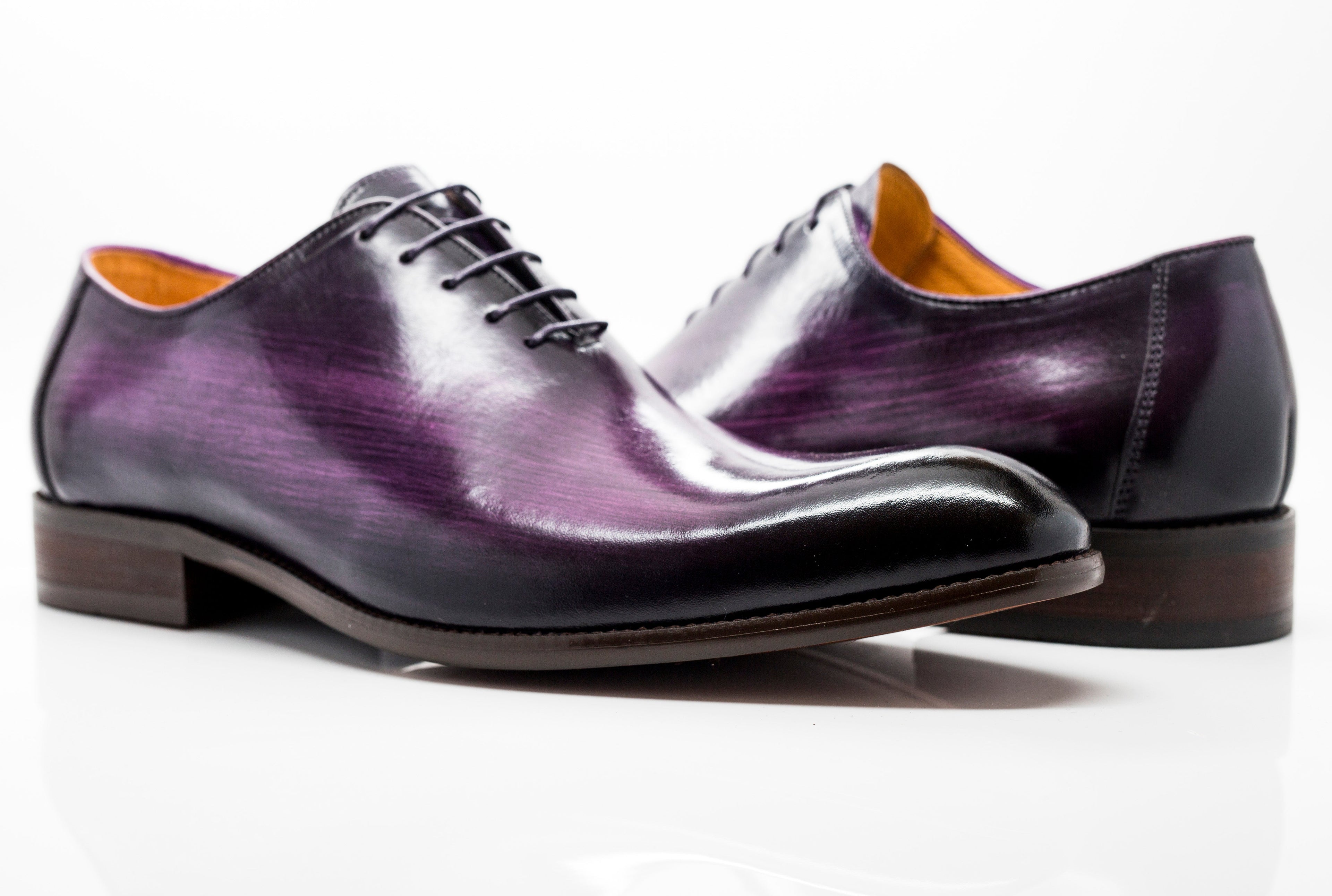 Burnished Calfskin Belt Purple