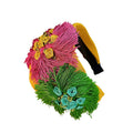 Handmade fabric flower wide exaggerated headband headwear