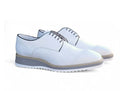 Burnished Calfskin Lace-Up Shoe White