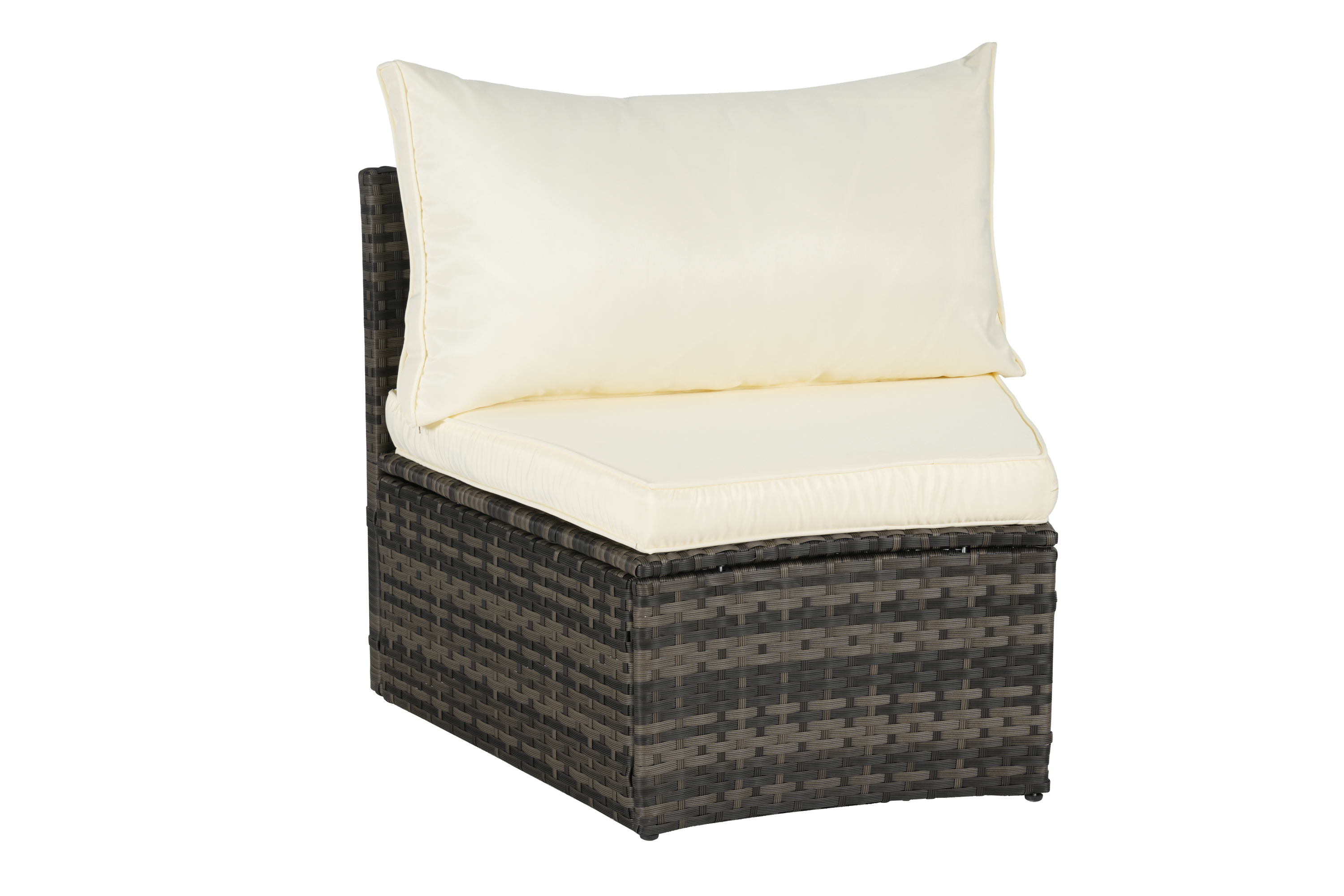 Outdoor Sectional Set PE Rattan Beige Half Moon 11pc