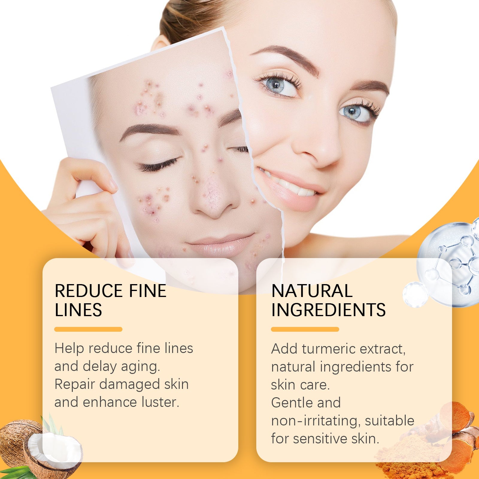 Turmeric Facial Essential Oil Hydrating And Repairing Facial Skin Delicate Skin Moisturizing Skin Care Essence