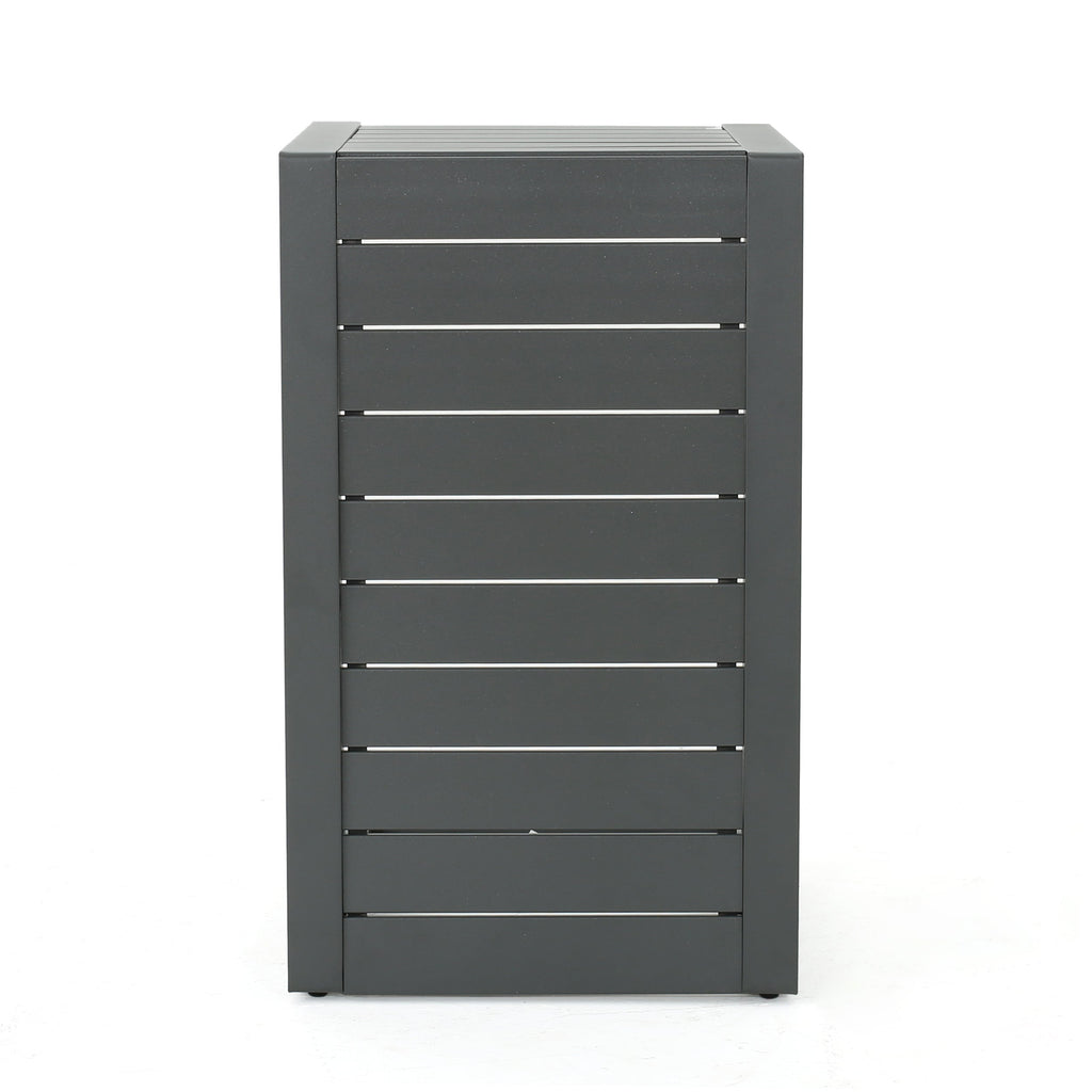 Outdoor C-Shape Side Table Aluminum Gray 14.5x15x24