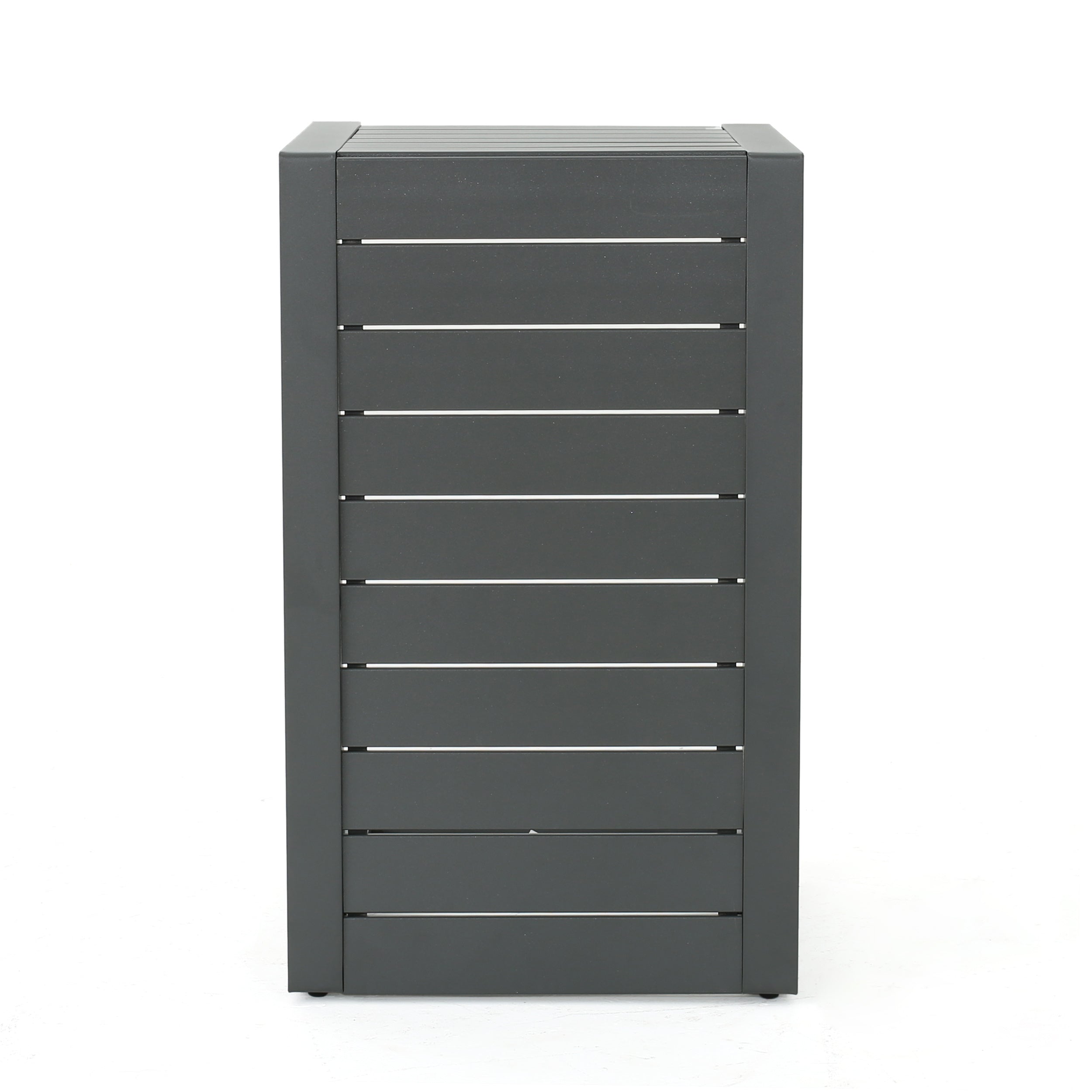 Outdoor C-Shape Side Table Aluminum Gray 14.5x15x24