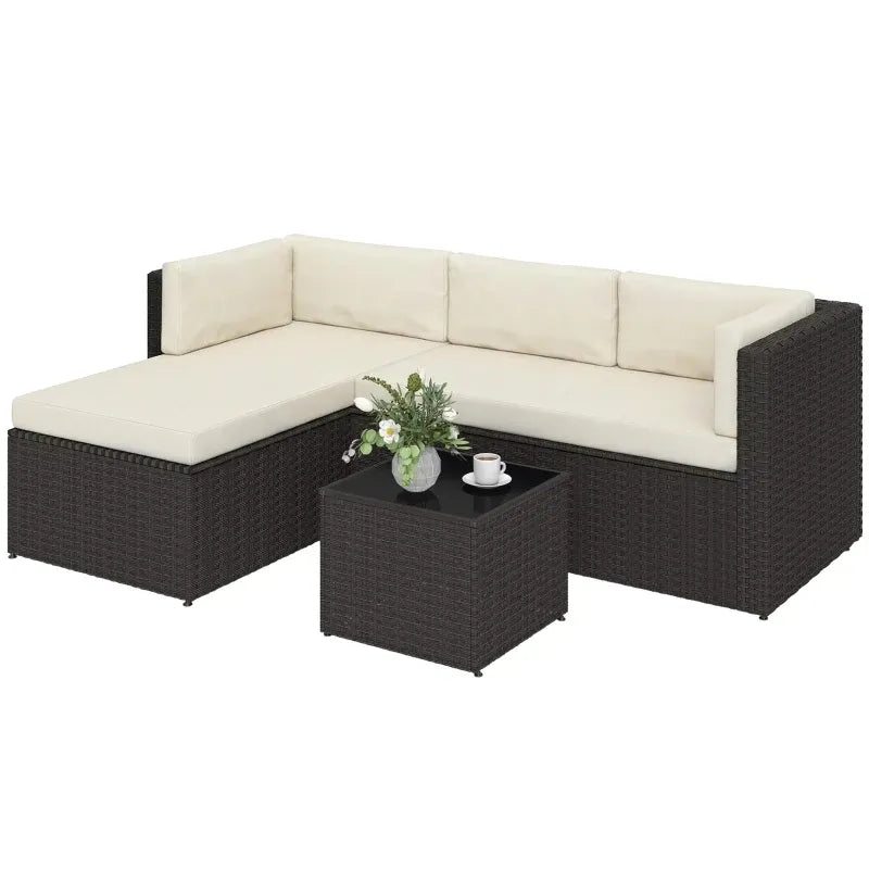 Outdoor Garden Conversation Furniture Set,3 Piece Garden Furniture Set