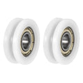 uxcell U Groove Guide Pulley Rail Ball Bearings 6x21x7mm Double Metal Shielded (GCr15) Chrome Steel Bearings Roller Guide Wheel 2pcs