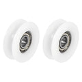 uxcell Nylon Pulley U Groove Ball Bearing Roller Guide Wheel 6x27x9mm Double Metal Shielded (GCr15) Chrome Steel Bearings 2pcs