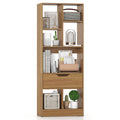 51inch Tall Freestanding Bookcase with Drawer 7-Cube Storage Organizer