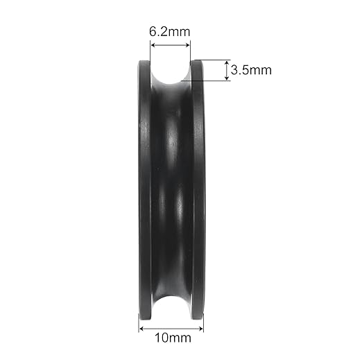 uxcell 4pcs U608ZZ Nylon Pulley U-Groove Ball Bearing 8x40x10mm U Groove Roller Wheel (GCr15) Chrome Steel Bearings, ABEC3