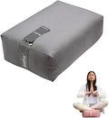 Rectangular Yoga Bolster Pillow, 18" x 12" x 6", Pink Cotton