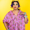 Monkey Business Maxi Caftan in Magenta Madness