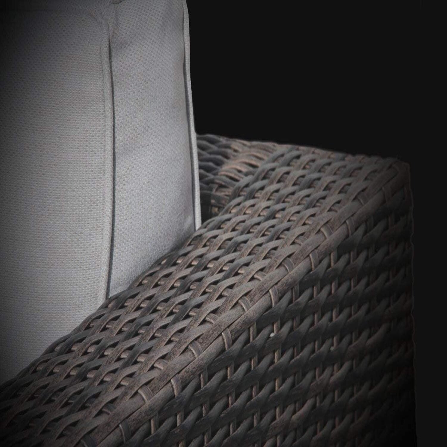 Outdoor Sofa Set Wicker Rattan Aluminum Gray 3 Piece Assembled