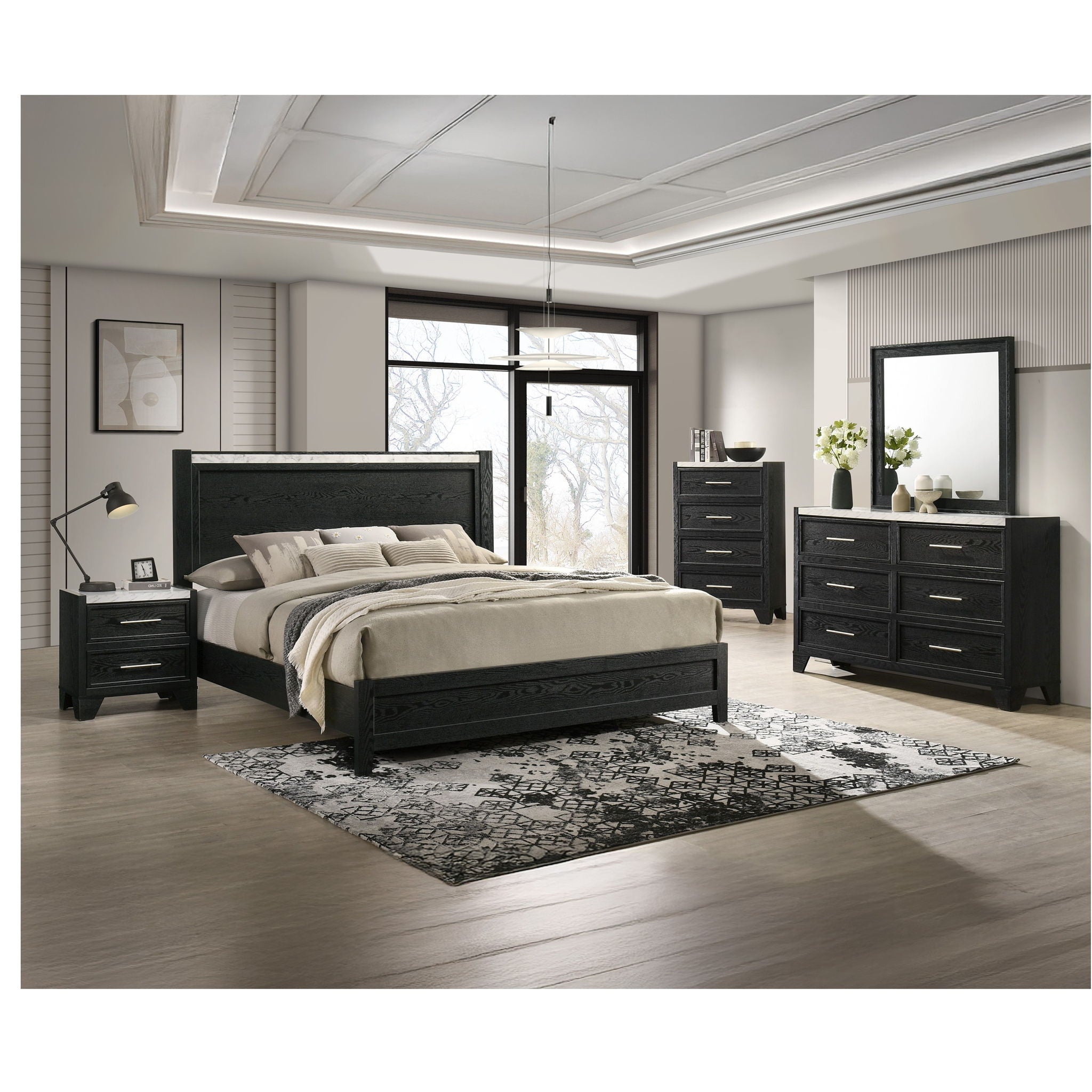 6 Drawers Dresser - Black / White
