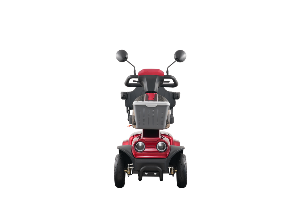 Mobility Scooter 4-Wheel Heavy Duty Red 300 LB 37 Mile Range USB 350W