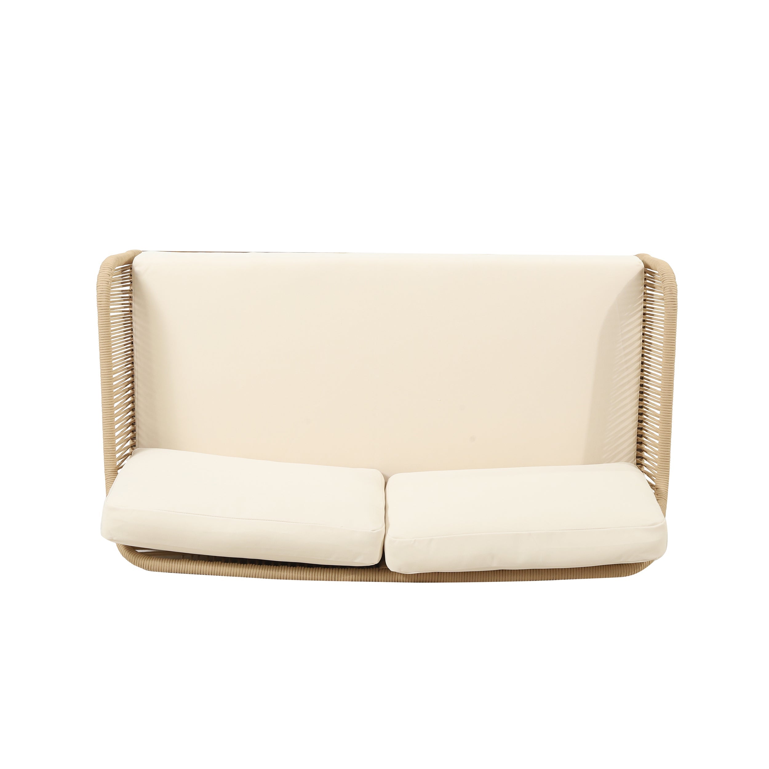 Outdoor Chat Set Acacia Wood Rope Teak Cushions 4 Piece Seats 4