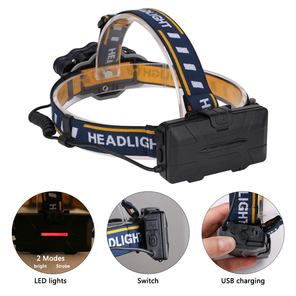 High-power ultra-bright USB charging long-range head-mounted headlights