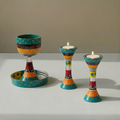 Luxury Hand-Painted Artistic Judaica Set – Premium Shabbat Series