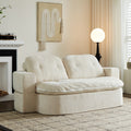 Sofa Bed Floor Modern Chenille Cream No Assembly 2 Pillows 78.7 In