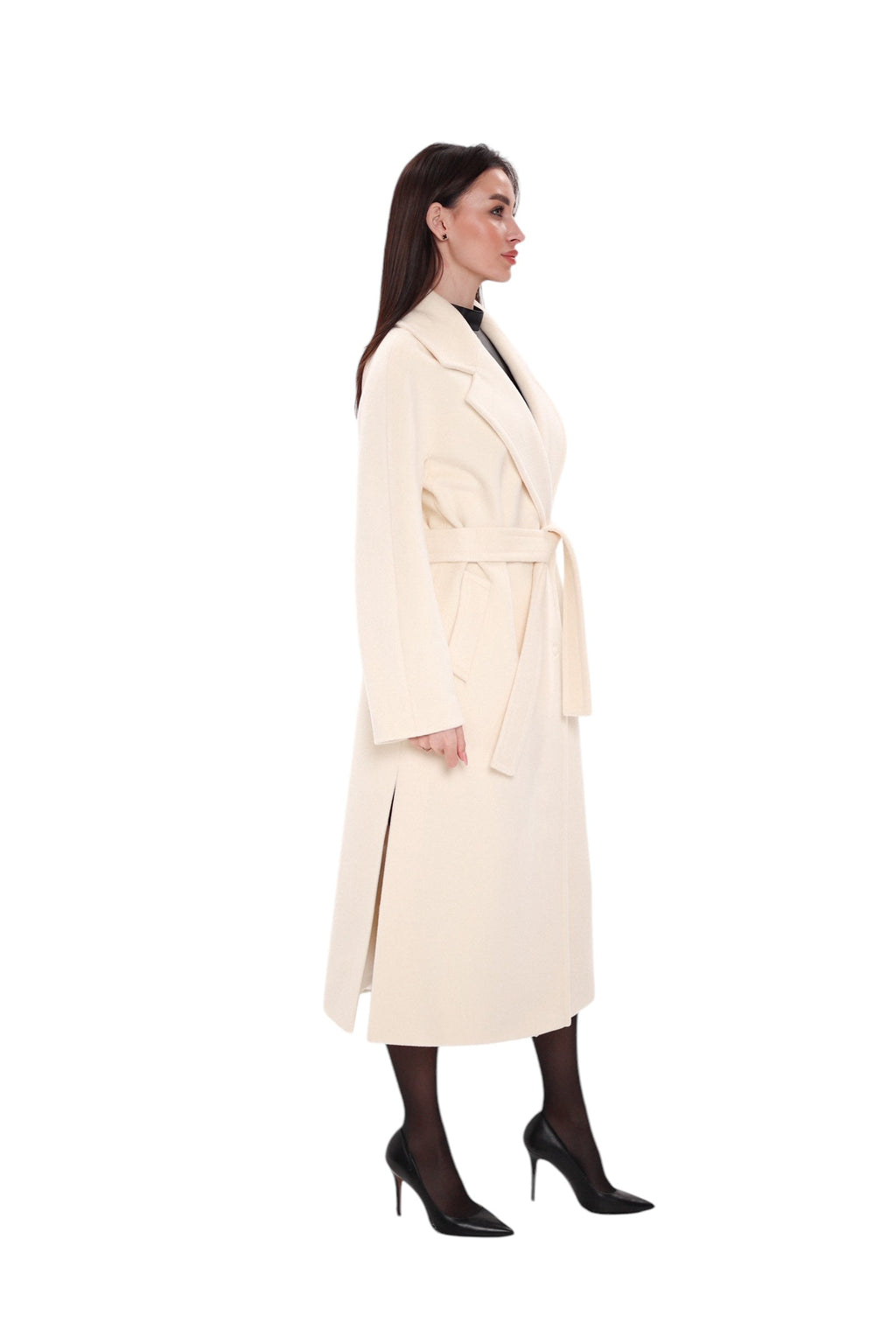Premium 100% Australian Merino Wool Coat in Marshmallow