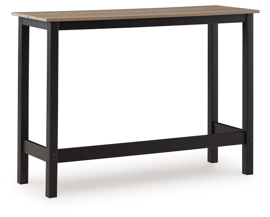 Shoreline Beach - Outdoor Counter Table And 2 Barstools (Set of 3) - Black / Beige