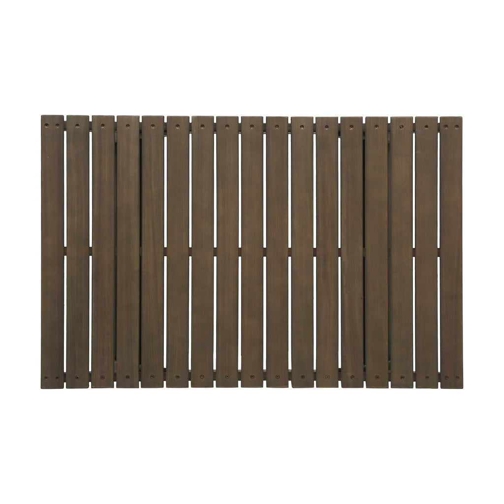 Outdoor Coffee Table Acacia Wood Gray Open Slat Design 37x24x12.5 In