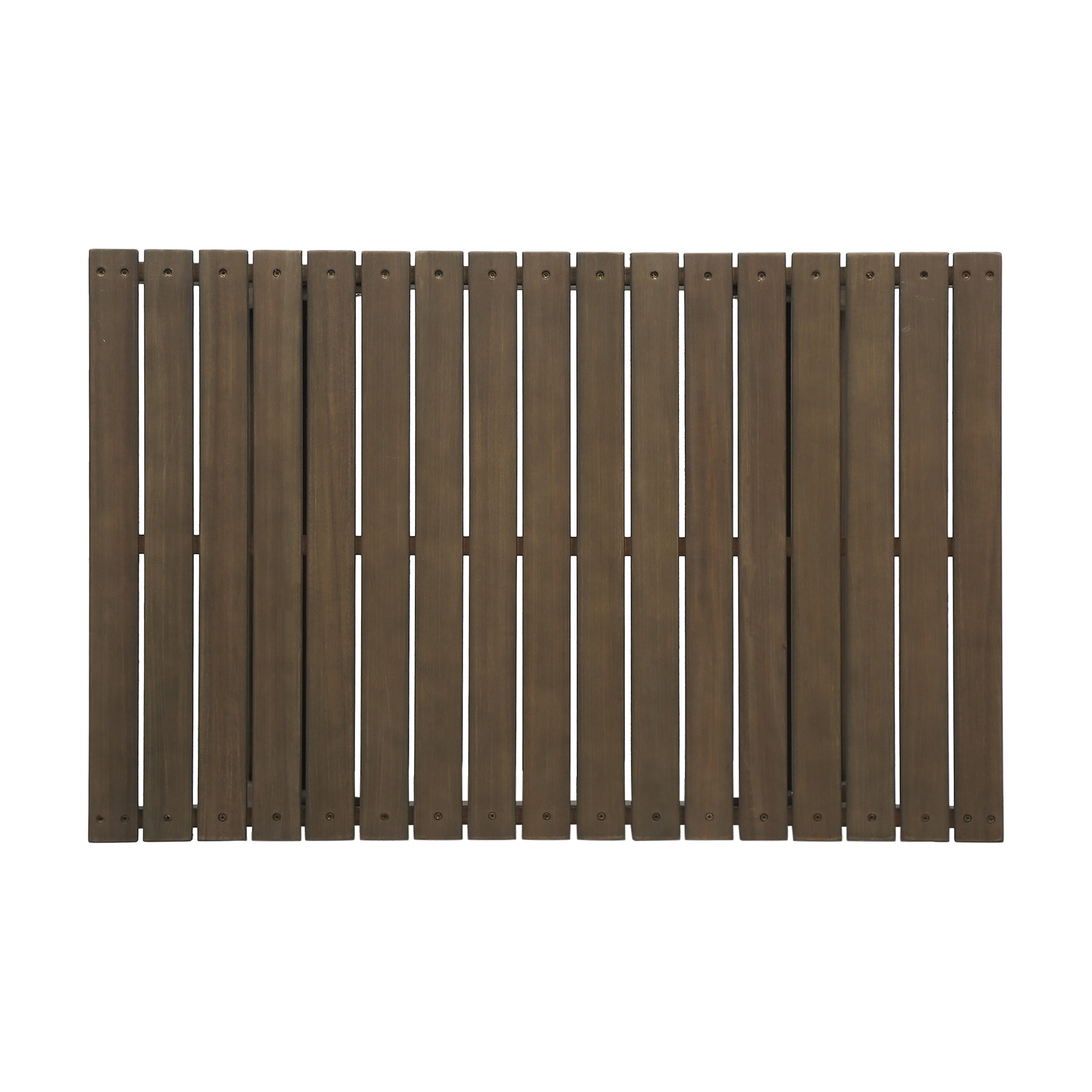 Outdoor Coffee Table Acacia Wood Gray Open Slat Design 37x24x12.5 In