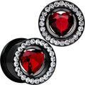 13mm Red Heart Insert Anodized Titanium Internally Threaded Plug Set