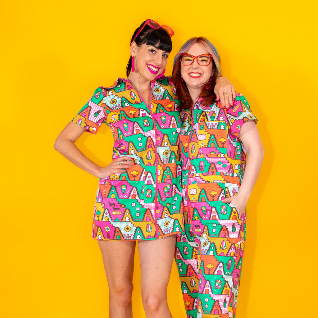 8-Bit A-Frames Minidress in Bright Day