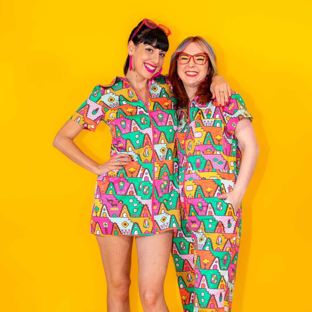 8-Bit A-Frames Minidress in Bright Day