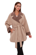 Sandro Cashmere Blend Overcoat in Beige