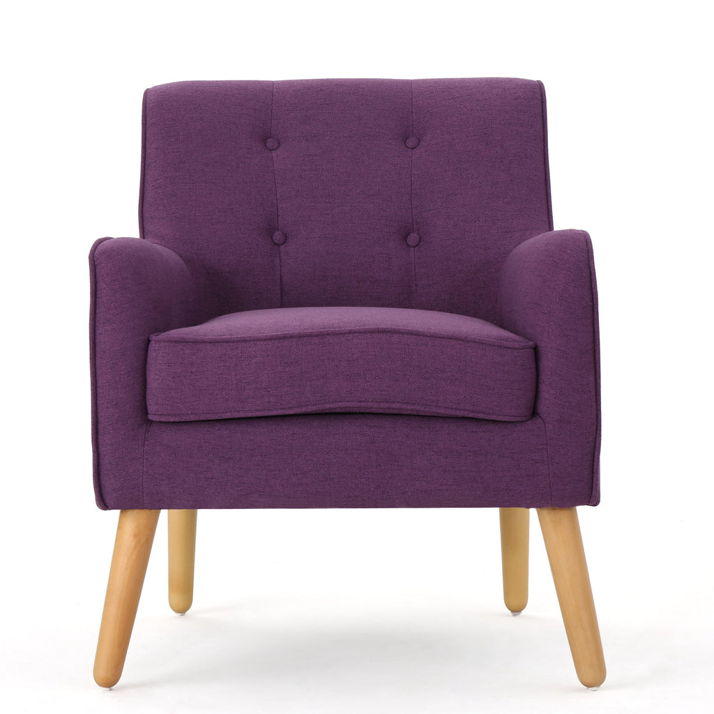 Accent Chair Mid-Century Tufted Purple Fabric 25x30x31