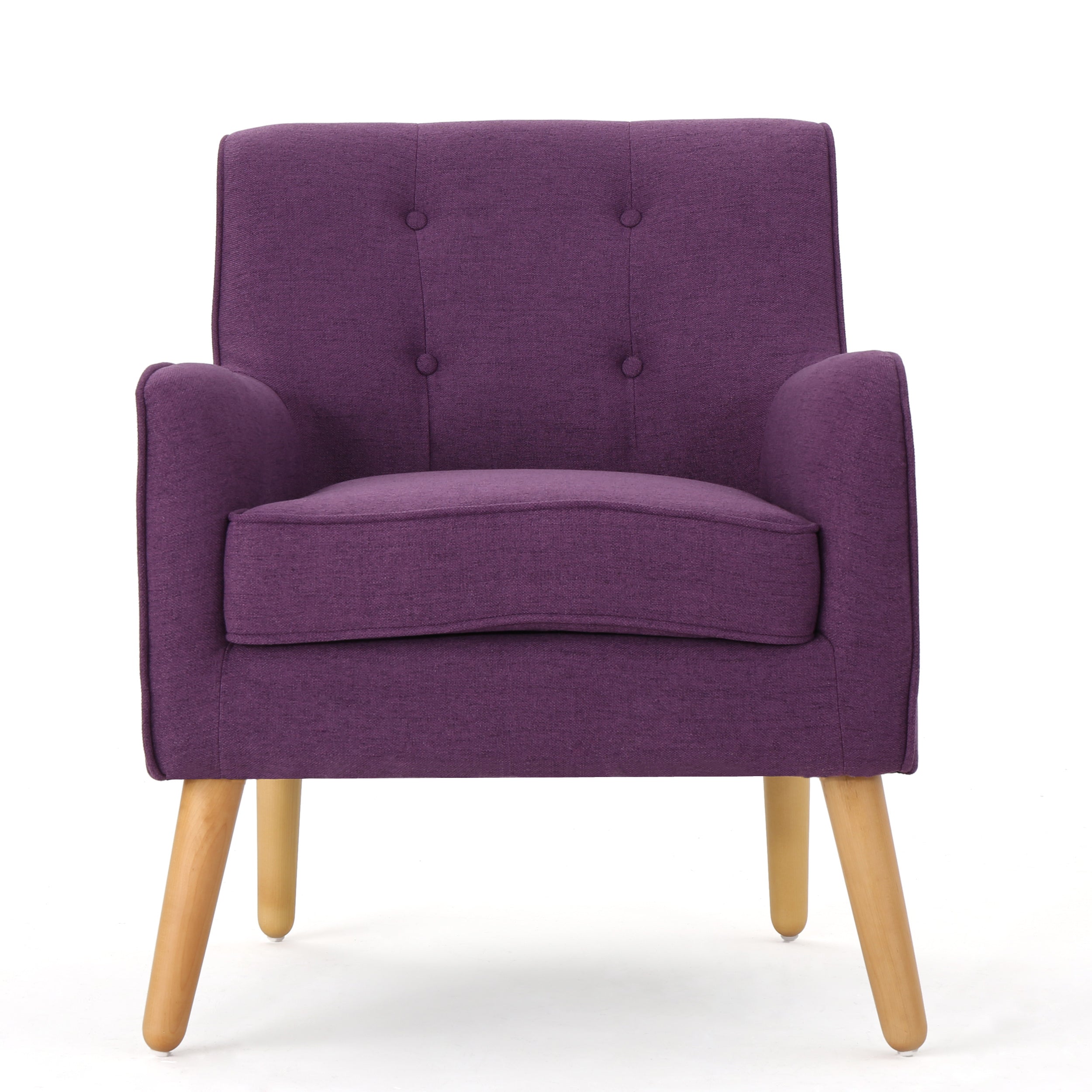 Accent Chair Mid-Century Tufted Purple Fabric 25x30x31