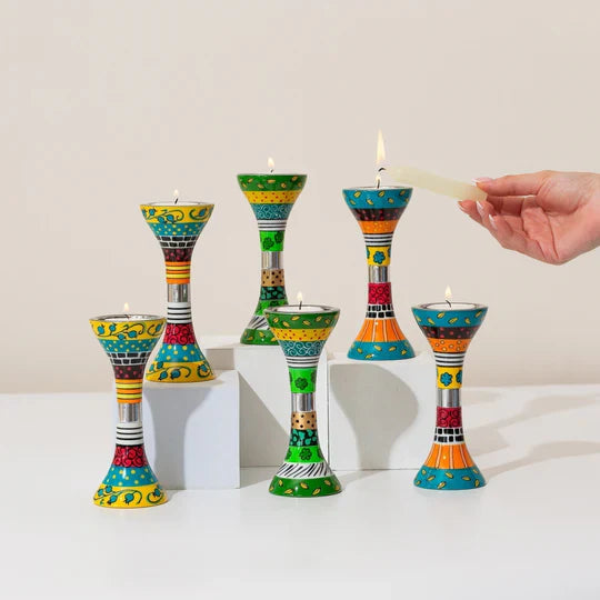 Handmade Colorful Candle Holder – Premium Short Series