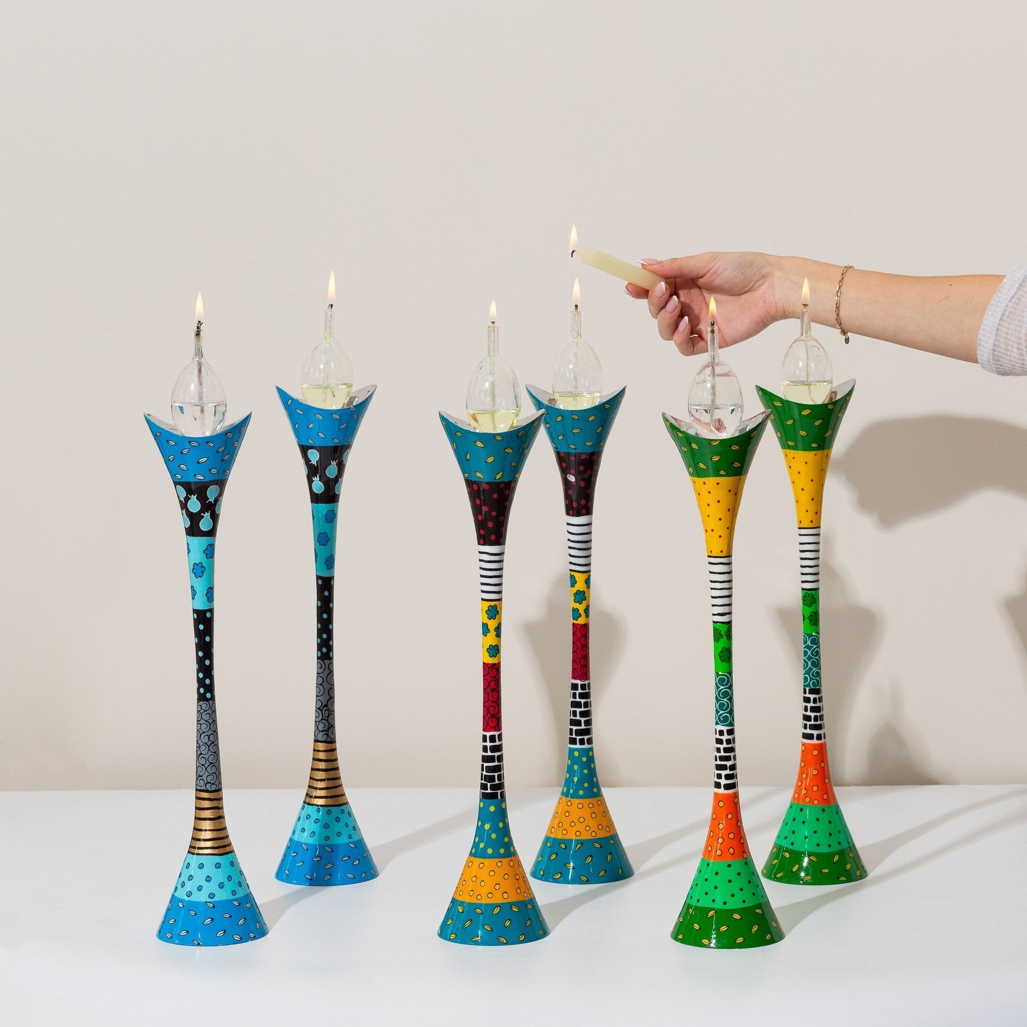 Stylish Shabbat Handmade Candle Holders – Premium Curved Series