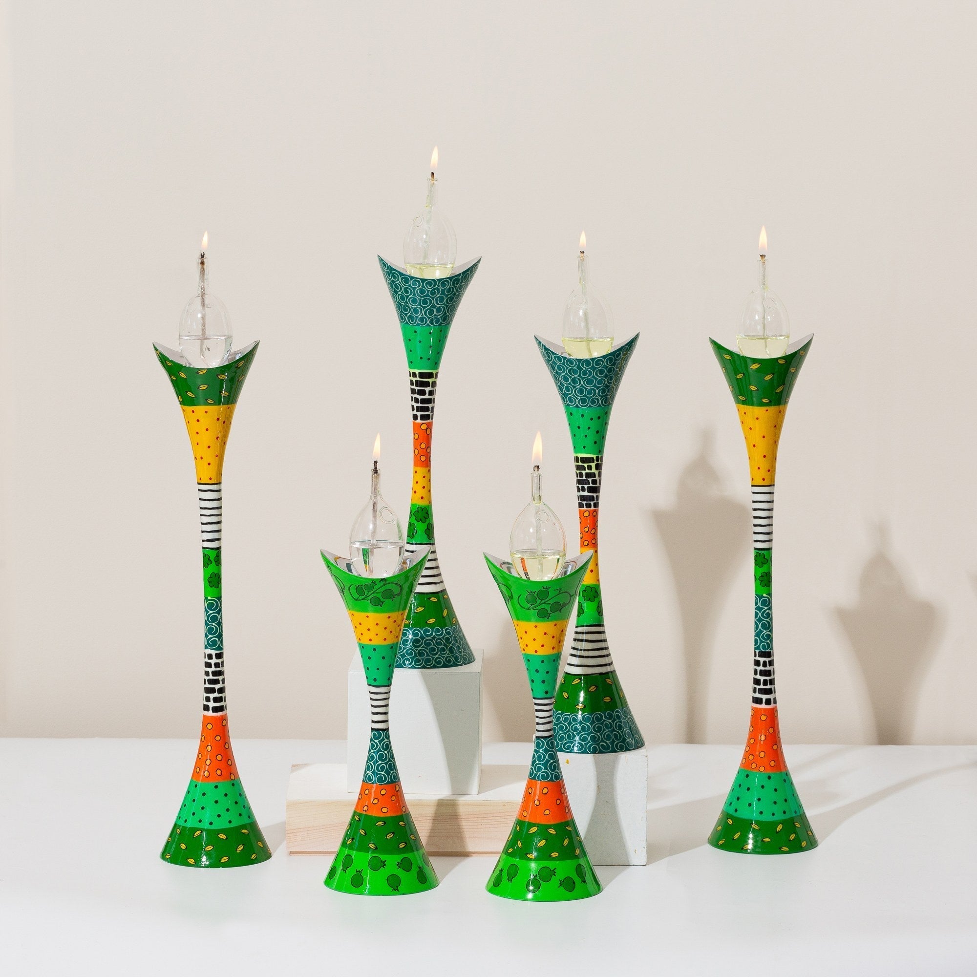 Stylish Shabbat Handmade Candle Holders – Premium Curved Series