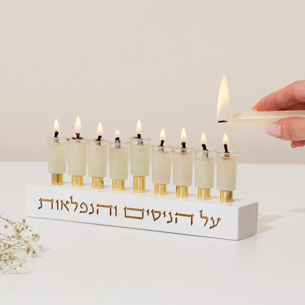 Minimalist Classic Concrete Menorah – The Miracle of Light Series
