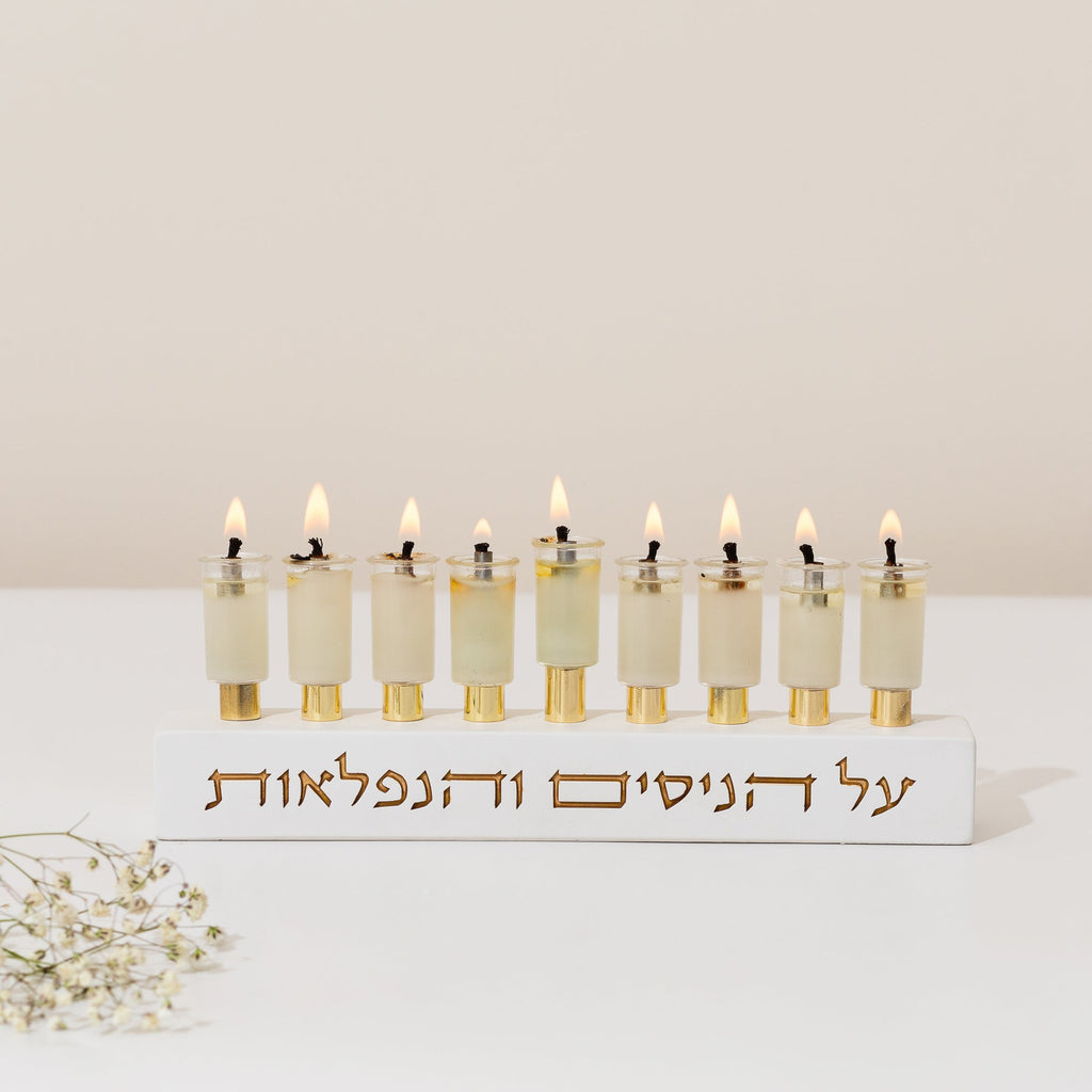 Minimalist Classic Concrete Menorah – The Miracle of Light Series