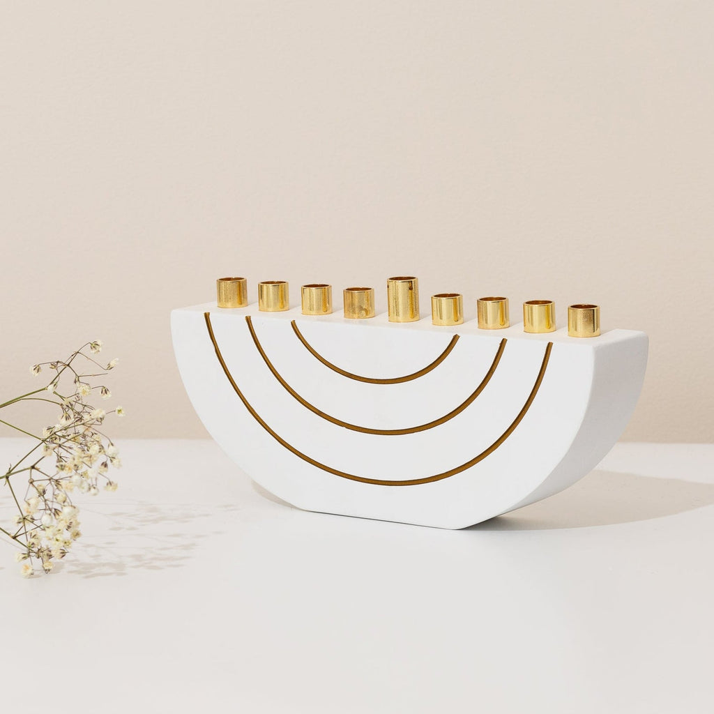 Elegant Concrete Menorah – Glam Series
