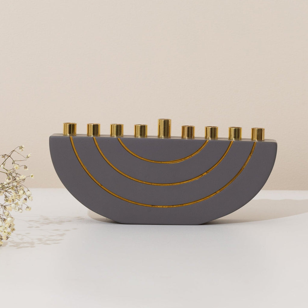 Creative Chanukah Menorah Made of Real Concrete with a Clean Design - GLAM Series