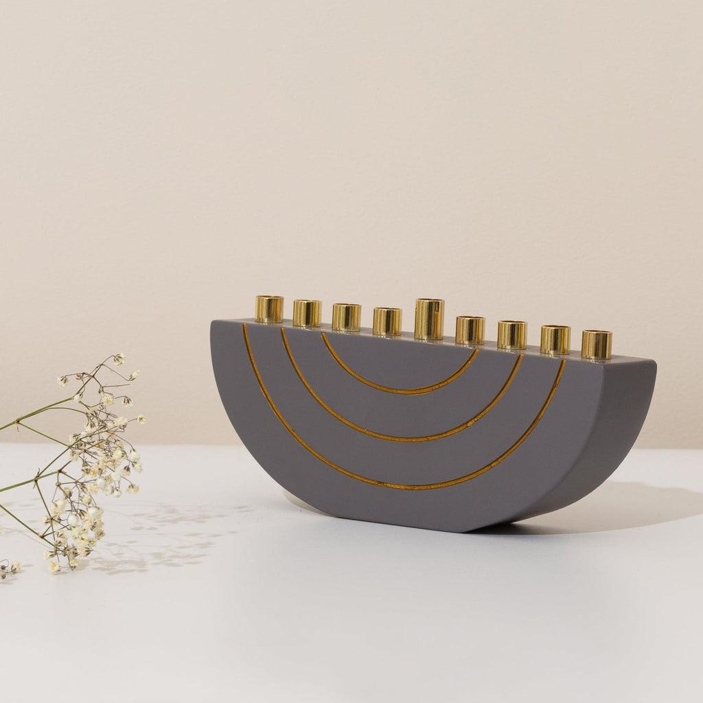 Elegant Concrete Menorah – Glam Series