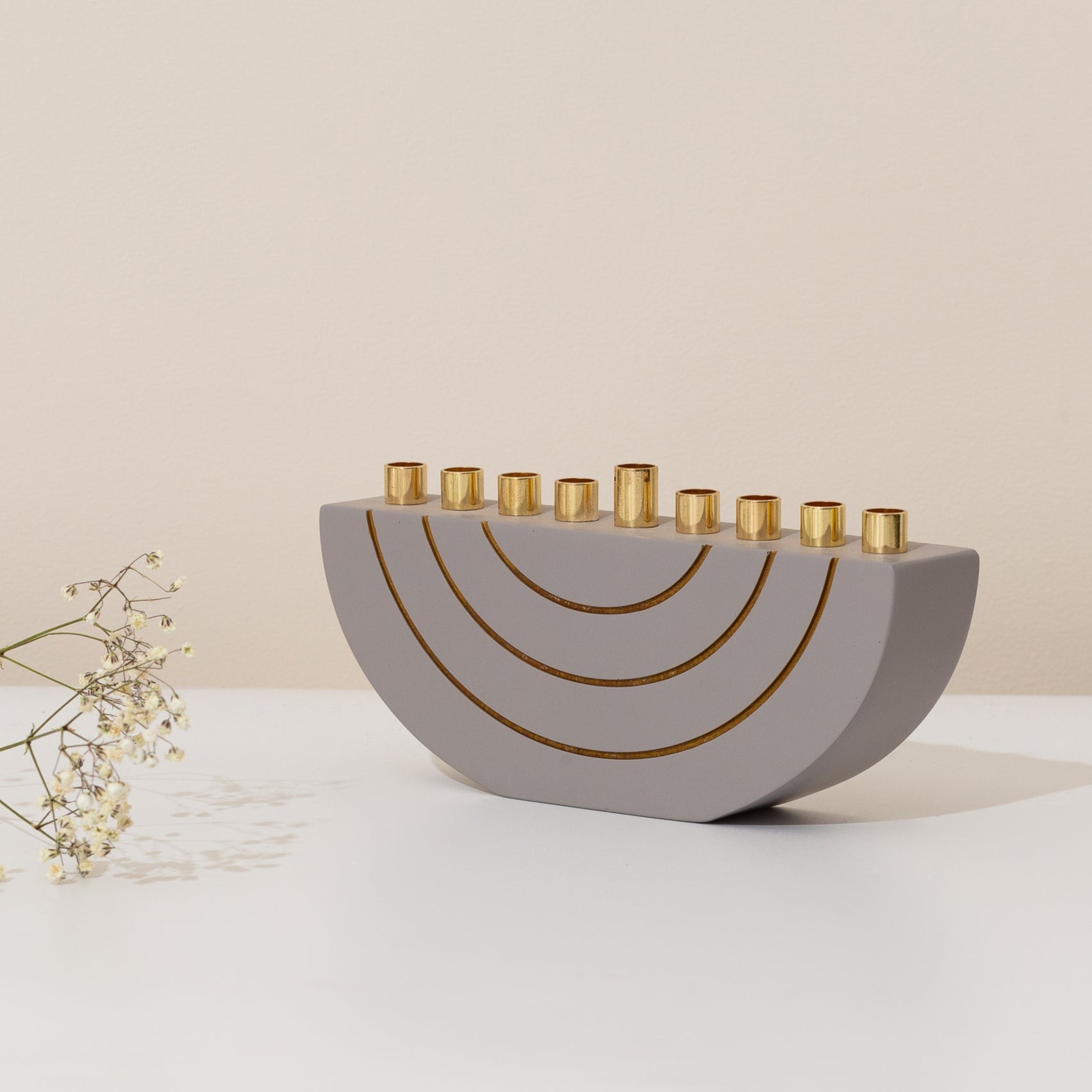 Creative Chanukah Menorah Made of Real Concrete with a Clean Design - GLAM Series