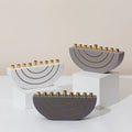 Concrete Menorahs in a Clean Design with Gold Canes - GLAM Series