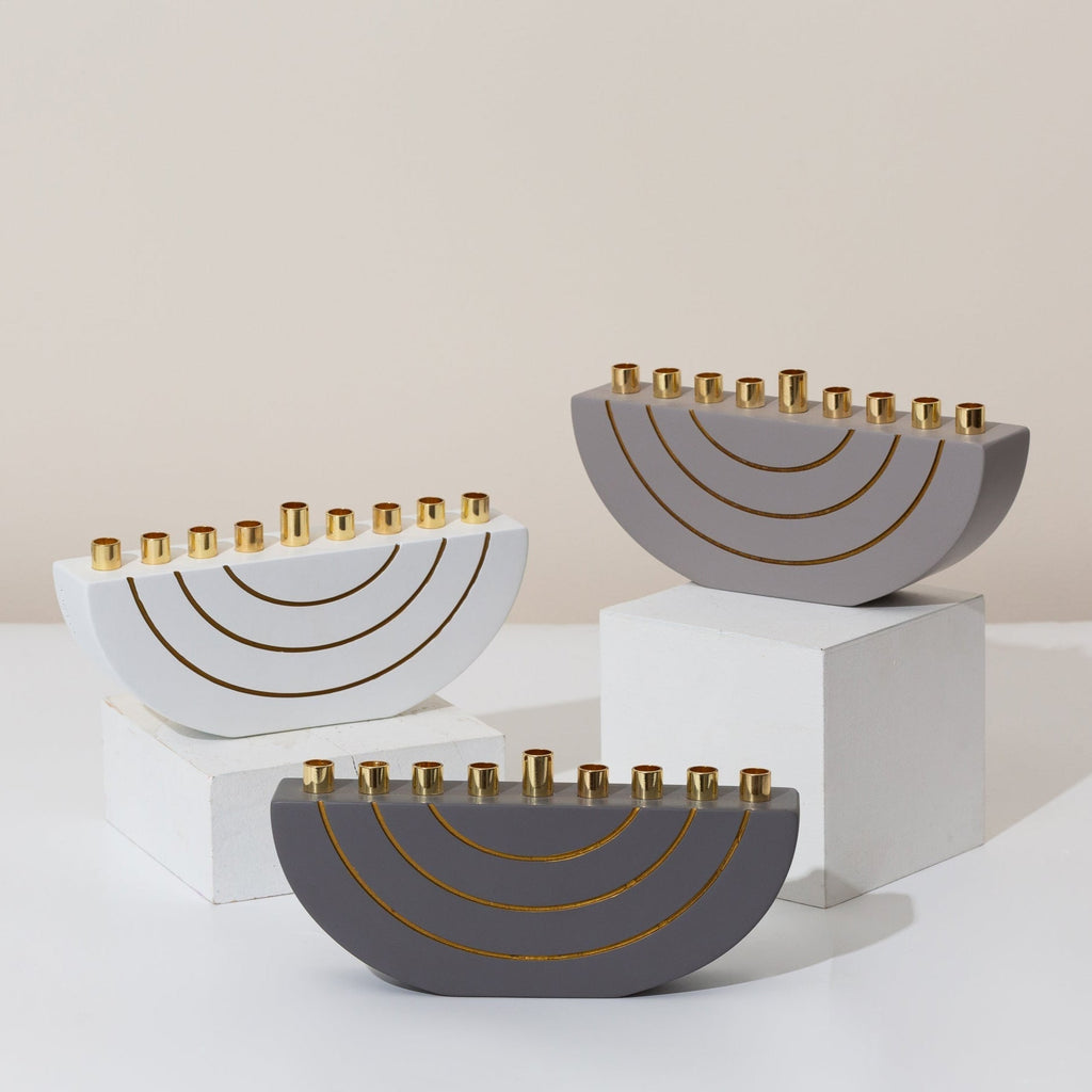 Creative Chanukah Menorah Made of Real Concrete with a Clean Design - GLAM Series