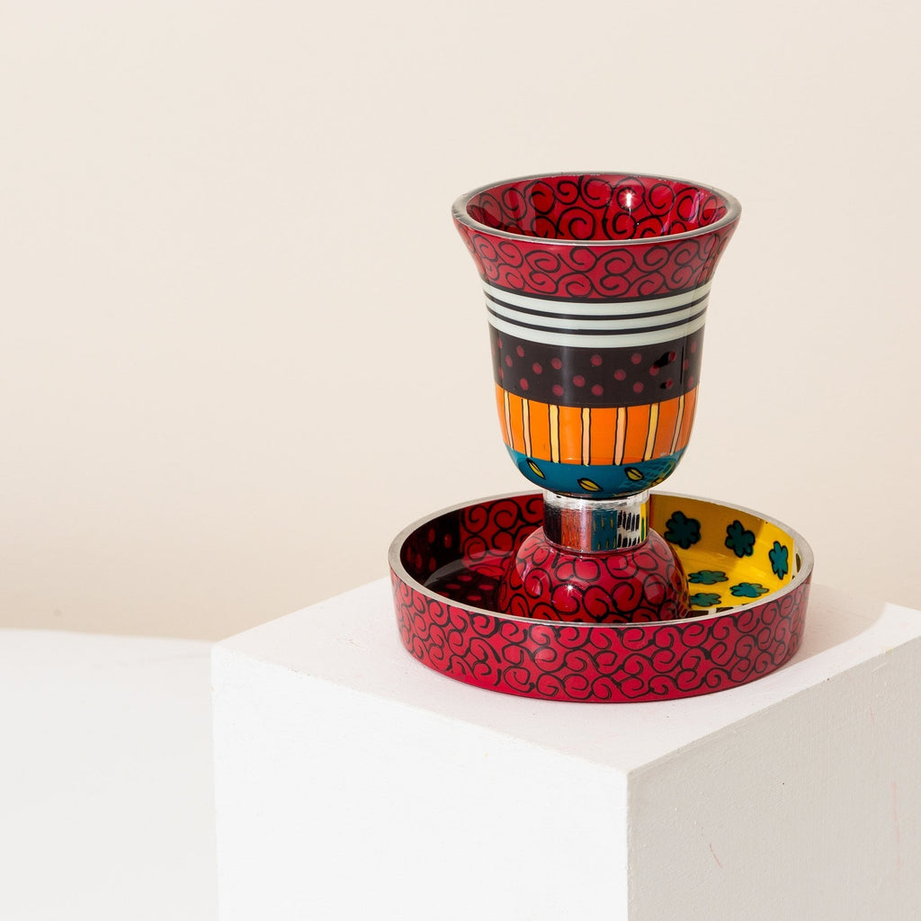 Premium Aluminum Kiddush Cup and Base – Premium Curved