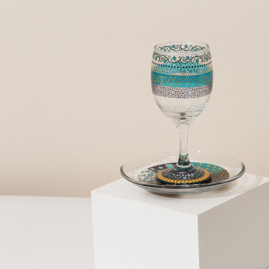 Chic Glass Kiddush Cups with Vibrant Colors – Aqua Spirit Series