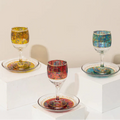 Artistic Kiddush Cup with Laser Engraving and Matching Base – Chagall Glass Series