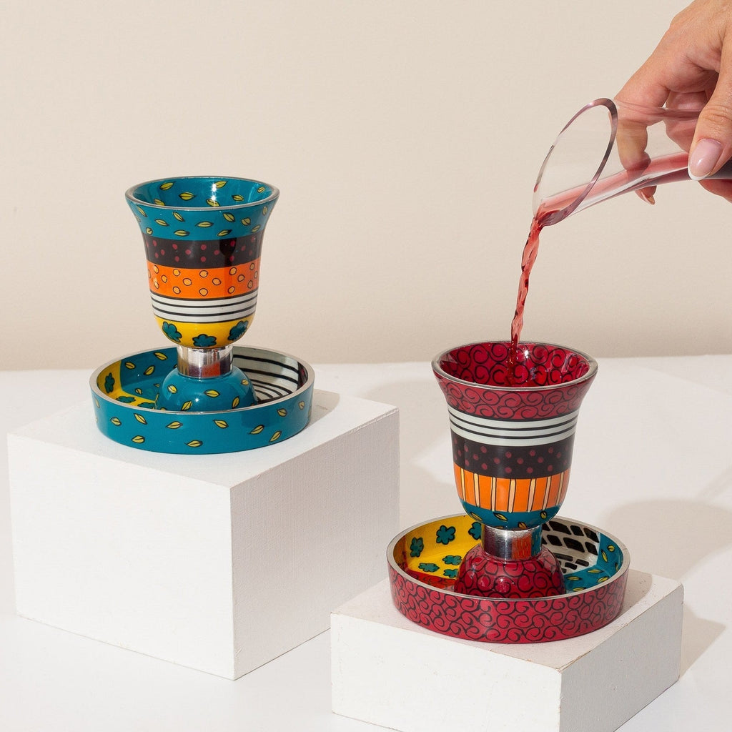 Premium Shabbat Kiddush Cup and Base – Premium Curved