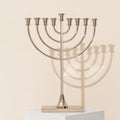 Elegant Nickel and Gold Menorah for Hanukkah Gifts - The Classic One