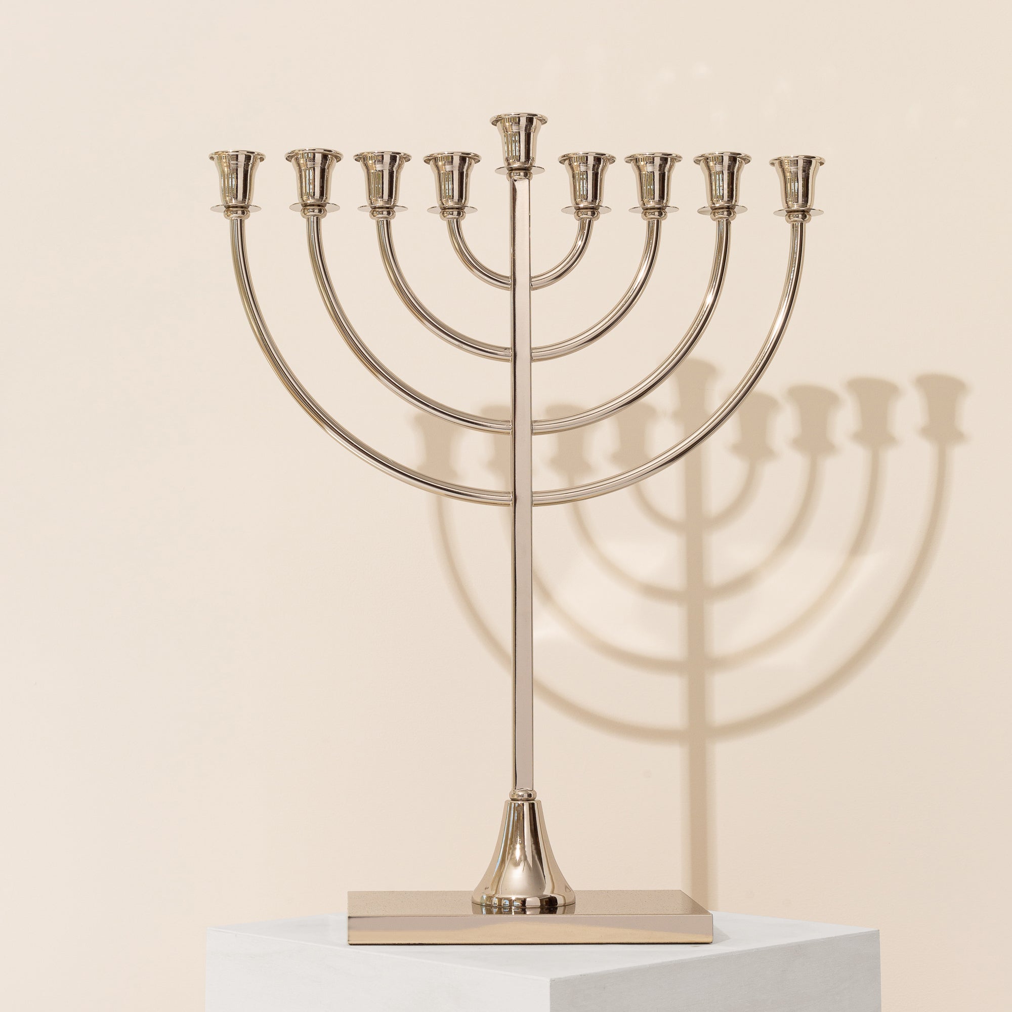 Elegant Nickel and Gold Menorah for Hanukkah Gifts - The Classic One