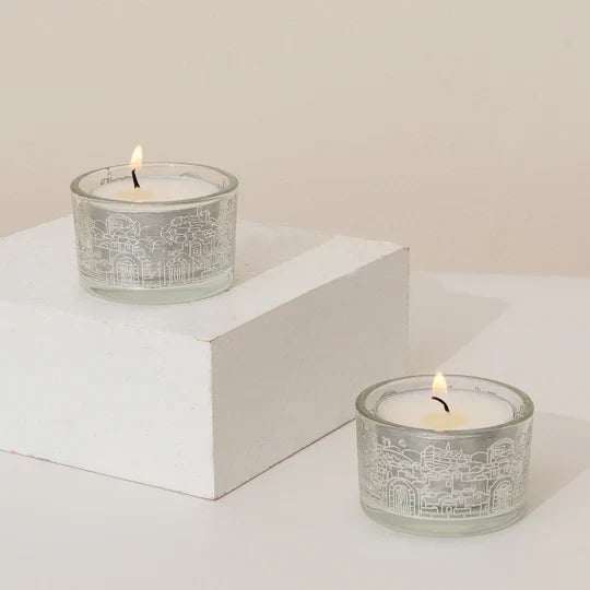 Contemporary Shabbat Candle Holders – Jerusalem Glass Series