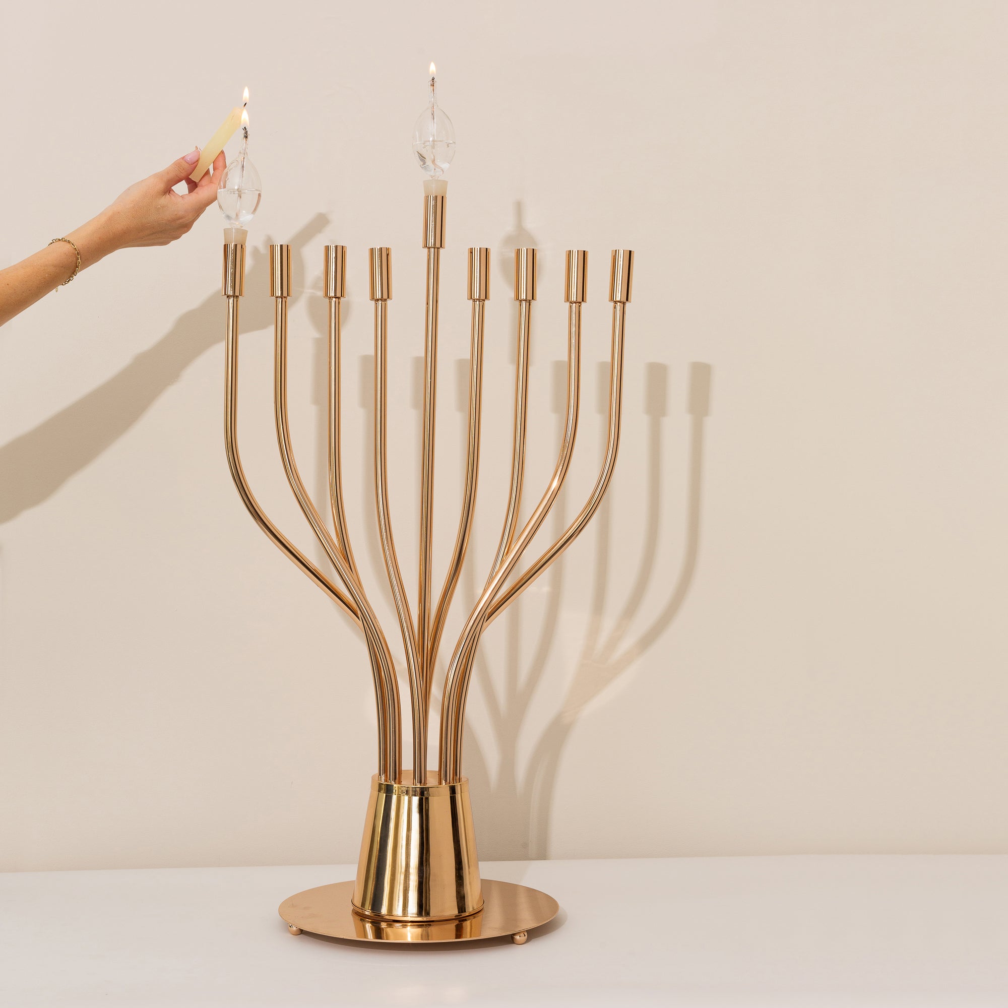 Luxury Large Nickel Menorah – The Holy Spirit Series